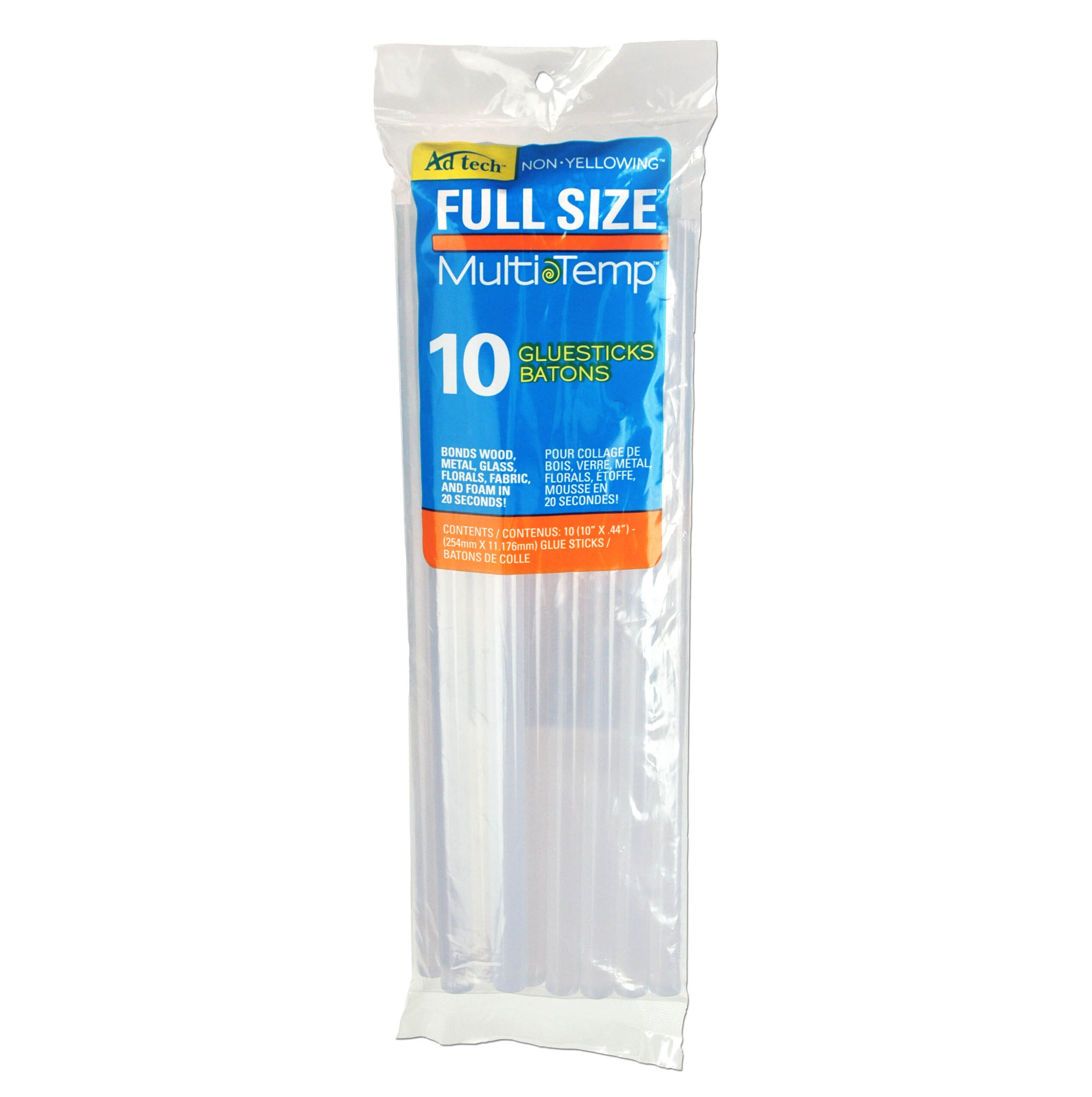220-1110 Adhesive Technologies Multi-Temperature Full-Size Glue Sticks,  10-inch, 10-Pack - Adhesive Technologies